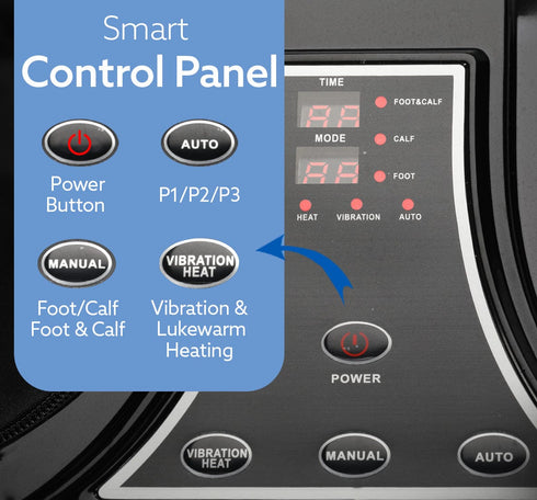 Rejoice Foot, Calf and Leg Massager with Lukewarm Heating and Vibration, 80W, 4 Motors, Rolling & Kneading Functions for Pain Relief & Improving Blood Circulation (Grey)