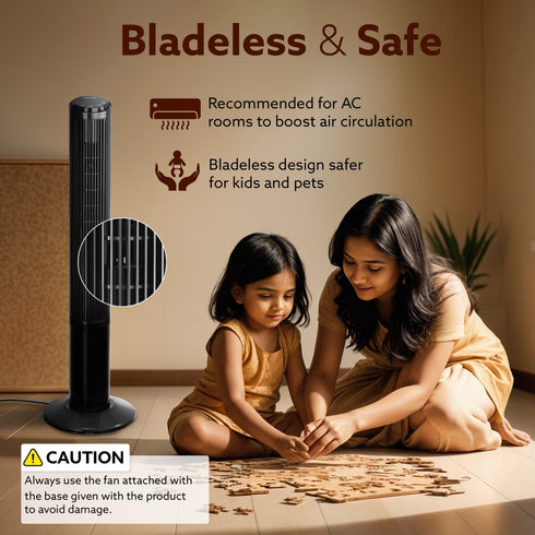 Imperial Oscillating Tower Fan, 40 Inches, 3 Speed, 2 Modes, Electric Standing Fan