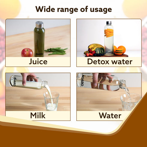 Elite Borosilicate Glass Bottles, Pack of 3