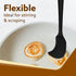 Deluxe Silicone Spatula Set of 3, Cooking and Mixing, for Non-Stick Cookware, BPA Free, Seamless Design, Black