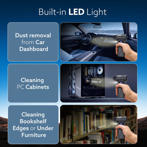 Electric Air Duster, Powerful 120000 RPM Cordless Mini Blower with 4-Speed Settings, Digital Display & 5200 mAh Battery | Dust Cleaner for Computer, Laptop, Keyboard, Car & Home Cleaning, AD1771