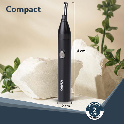 Nose & Ear Hair Trimmer, Eyebrow Trimming, Rechargeable, Stainless Steel Blade, Face Grooming, Men Women