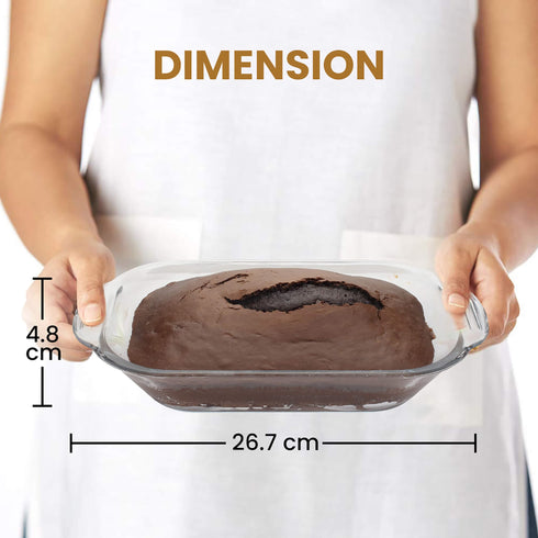 Elite Glass Baking Tray With Handle - 800ml