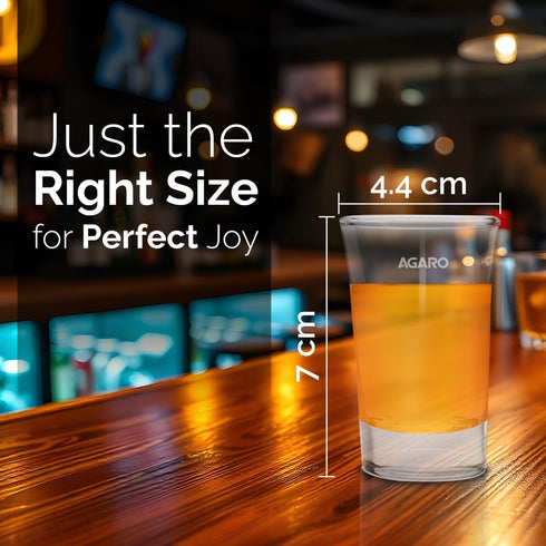 Elegant Shot Glass 45ml, Set of 6, Whisky Shot, Vodka Shot, Tequila Shot, Liquor Shot, Wine Tasting, Cocktail, Home, Bar