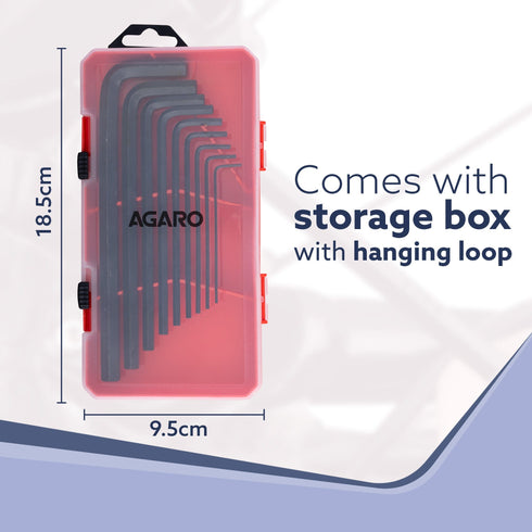 9pcs Hex Allen Key Set, Heat treated, Ideal for Repair & Maintenance for Home & DIY Use