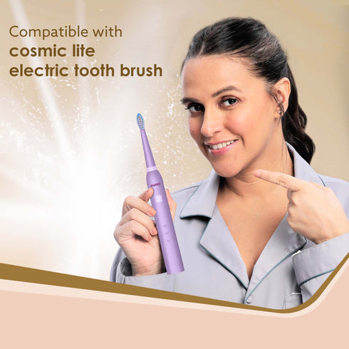 Cosmic Lite Refill Pack 4+1 pcs, Nylon Bristles, Washable, Purple