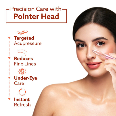 3-In-1 Face Roller, 3D V-Roller Head, Pointer Head, Facial Roller Kit for Face, Eye, Neck, Jade Roller, Anti-Aging Facial Massager for Anti-Wrinkle, (Rose Gold)