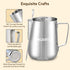 Milk Frothing Pitcher – 350ml Stainless Steel Coffee Jug with Latte Art Pen | Durable 304 Steel Espresso Pitcher for Milk Frothing, Cappuccino & Barista Tools