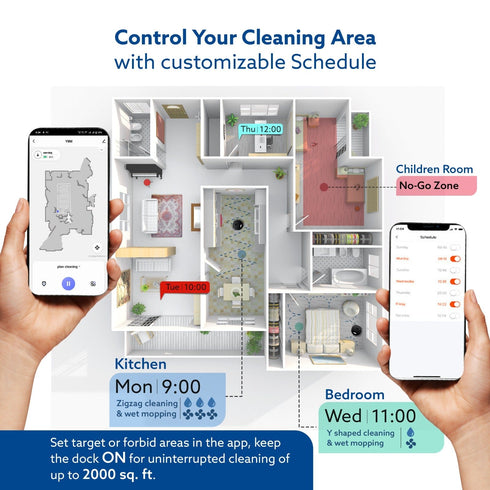 Imperial Robot Vacuum Cleaner, Dual Brush, Dry Vacuum & Wet Mop, Automatic Cleaning, Up to 10000Pa Strong Suction, App Control, Lidar Navigation, Editable Map to Clean, Hard Floor & Carpet
