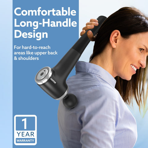 Regency Gun Massager, 4 Heads, 13 Speed, Rechargeable, Handheld, Percussion Muscle Massager for Full Body Pain Relief, Muscle Relaxation of Neck, Shoulder, Back, Foot for Men & Women, Black