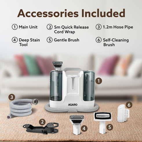 Crest Portable Spot Cleaner, Super Suction Cleaning Machine, Stain Remover, Multi-Purpose Portable Carpet and Upholstery Cleaner, with Replacement Heads, Pet Stain Vacuum, White