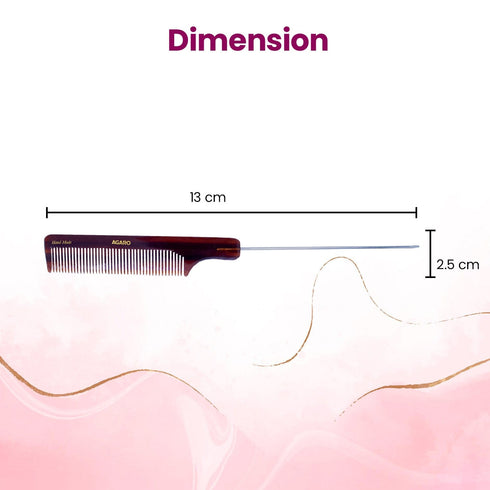 AGARO Hand Made Cellulose Acetate Comb HMC74, All Fine Tooth Dressing Comb, Smooth Rounded Teeth, Hair Styling, Hair Brushing, Hair Dressing, Brown