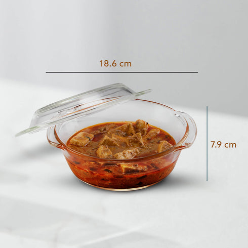 Elite Glass Casserole With Lid - 700ml
