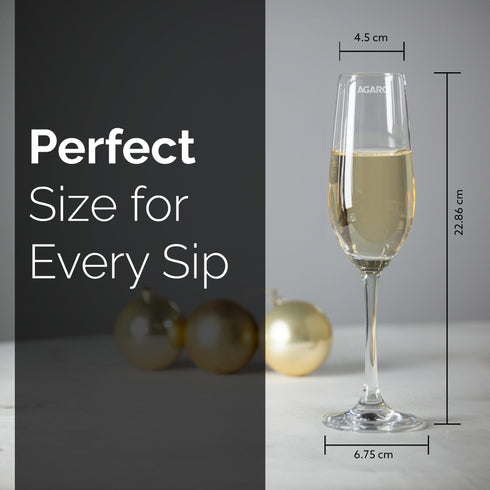 Elegant Wine Glass 195ml, Set of 6, Whisky, Vodka, Tequila, Liquor, Wine Tasting, Cocktail, Home, Bar