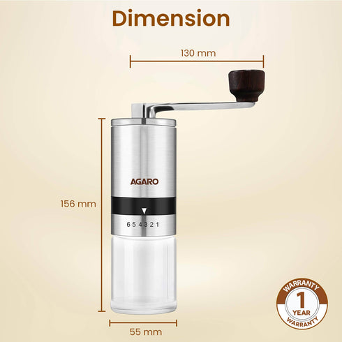 Elite Manual Coffee Grinder - Silver