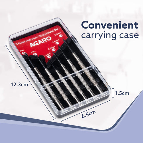 6-Piece Precision Screwdriver Set, for Home, DIY, Professional & Industrial Use Ideal for Carpentry, Construction, Mechanical & Plumbing Tasks