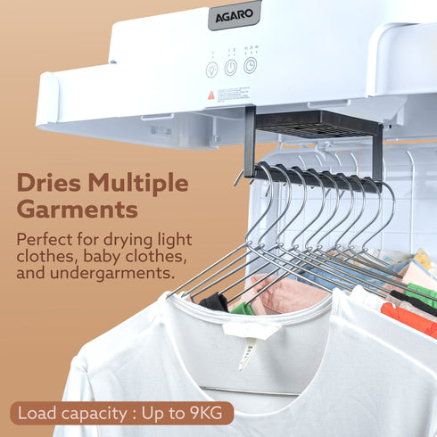 Regal Portable Clothes Dryer, Automatic Clothes Warmer Machine with Hanger,103L Capacity, 9 Pieces at a time, 600W, 9V, Ideal for Home, Travel, Baby Clothing, Towels, and Wet Laundry