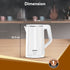 Elegant Electric Kettle, 1.8L, Double Layered Kettle, White