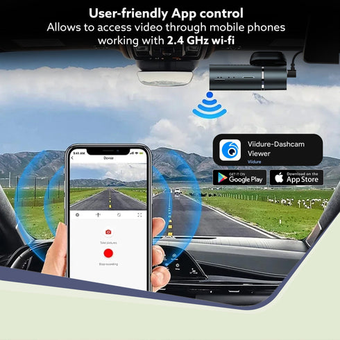 Alpha Car Dash Camera, Dashboard Recorder, 3MP, 140 Degree Wide Angle, F2.1 Aperture, Full HD, Voice Recorder, 128 GB SD Card Support, Night Vision, G Sensor, Wifi, Loop Recording, DIY Set Up