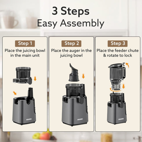 Regal Cold Press Slow Juicer, 250 Watt DC Motor, Easy Assembly & Cleaning, Auto Reverse, Advanced Safety Lock, Fruit & Vegetable Juicer & Nut Milk, Stainless Steel Filter, BPA Free Plastic