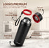 Elegant 700ml Stainless Steel Water Bottle, Up to 24 Hrs. Hot & Cold, ISI Certified, Triple Vacuum Insulated, Leak-Proof, Rust-Proof, BPA-Free, for Office, Travel, Gym, 1Y Warranty, Gun Black