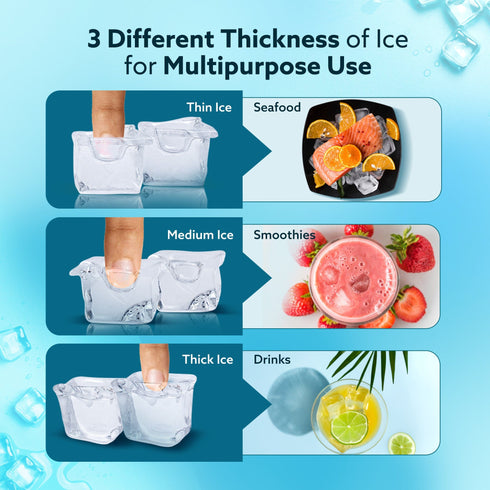 Galaxy Ice Maker, Compact Ice Maker, 3.2L water Tank, Cube ice, Stainless Steel Body
