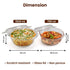 Elite Glass Casseroles With Lid - Set of 2 - 700, 1500 ml