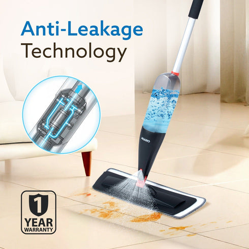 Delite Spray Mop for Dry and Wet Floor Cleaning with Washable Microfiber Pad - with 800ml Refillable Bottle for Wooden Floor, Hardwood, Marble, Laminate, Ceramic Tiles, and for Dust Cleaning