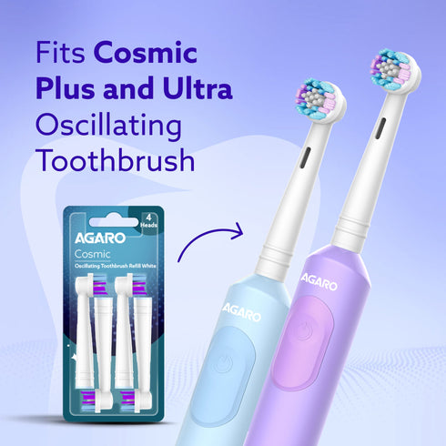 Cosmic Oscillating Electric Toothbrush Refill Heads Pack of 4