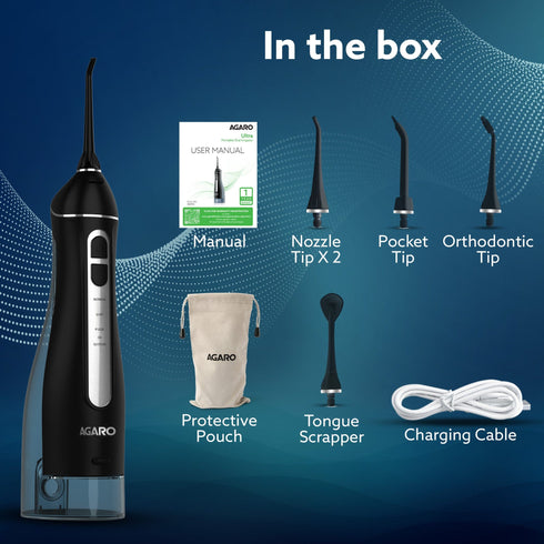 Ultra Dental Flosser for teeth, 5 Nozzles, Portable,Cordless & Rechargeable,4 Cleaning Modes,IPX7 Waterproof with 300ml Watertank, Flossing at Home & Travel,Oral Flosser,Oral Irrigator