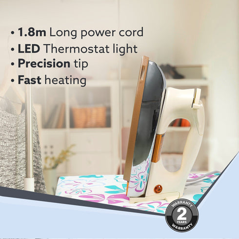 Regency Triple Layered Heavy Weight Electric Dry Iron, 1000W, Non- Stick Coated Heavy Sole Plate, Fast Heating, Removes Wrinkle, Creases