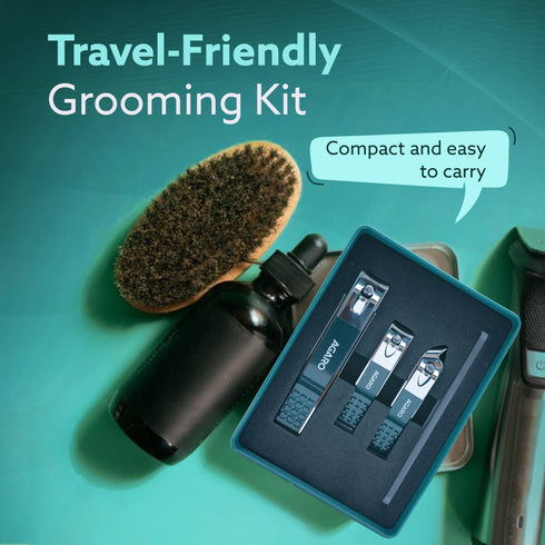 4-in-1 Nail Clipper Set – Manicure & Pedicure Kit with Fingernail & Toenail Clippers, Premium Glass Nail File, Ergonomic Non-Slip Grip, Travel Case for Men & Women (Dark Green)