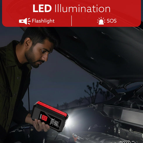 egal Tyre inflator & Jump Starter, For Cars & Bikes, 12V, Upto 150 PSI, 10000 mAH Powerful Battery, LED Light, Digital Display, Multiple Nozzles