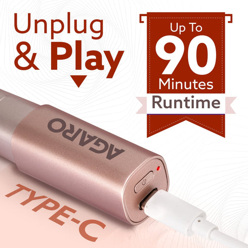 Facial Hair Remover |Eyebrow Trimmer FHR190 Rose Gold For Women, Rechargeable, Cordless, Safe & Painless Electric Shaver, Hypoallergenic Blade, Multipurpose Use For Upper Lip, Chin