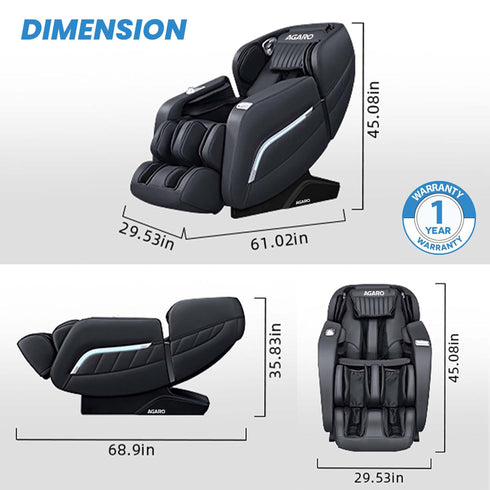 MC 7012 Full Body Massage Chair Zero Gravity - Black
