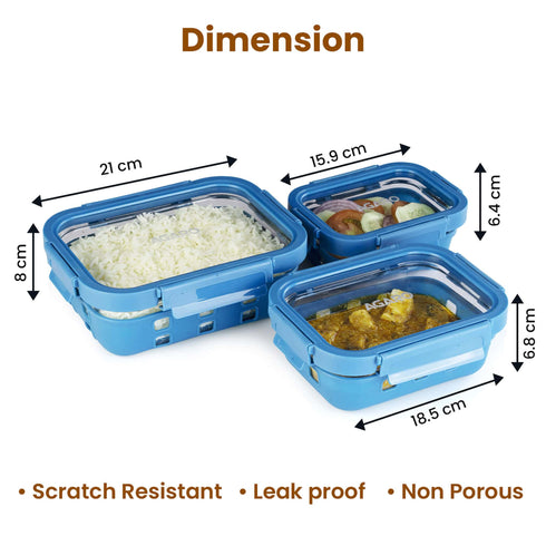 Imperial Glass Containers - 370, 640, 1050 ml - Blue