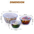 Elite Glass Bowl With Lid, 3 pcs Set - 500, 800,1600 ml
