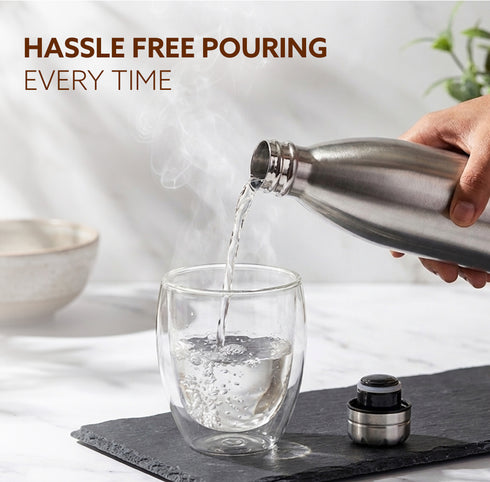Royal Stainless Steel Flask, 500ml, Up to 24 Hrs Hot & Cold, ISI Certified, Triple Wall Vacuum Insulated, Leak-Proof, BPA & Rust Free, 1 Year Warranty, for Travel, Office & Outdoor Use