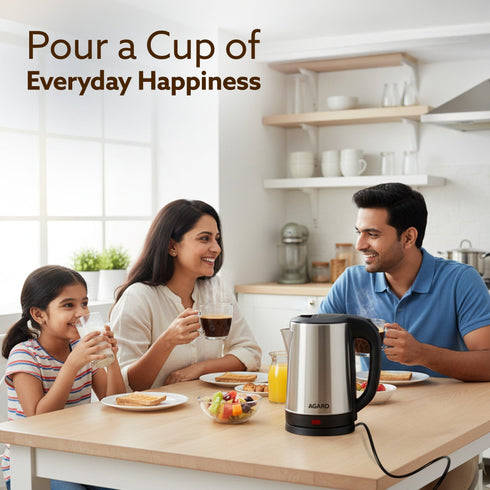 AGARO Sonnet Electric Kettle, 1.5L, 1500W, Stainless Steel Body