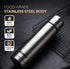 Delite Stainless Steel Flask with Bag, 1000ml, Up to 24 Hrs Hot & Cold, ISI Certified, Triple Vacuum Insulated, Leak Proof, Flip Lid Closure, BPA & Rust Free, for Travel, Office & Outdoor Use