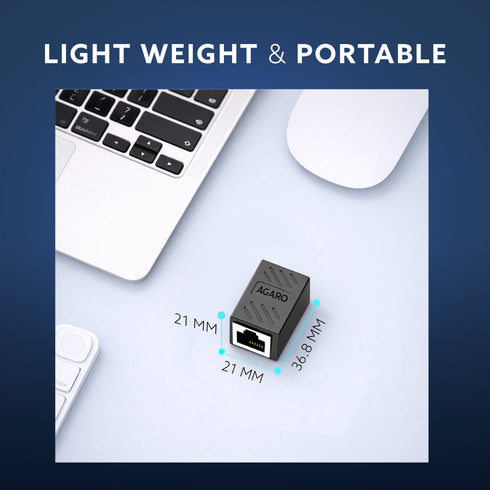 Cat8 Ethernet Extender Female to Female RJ45 Coupler Adapter, 8P8C Inline LAN Connector for Cat6/Cat7/Cat8 Cable Extension, Network Cable Joiner, High-Speed, Stable Connection, Pack of 1