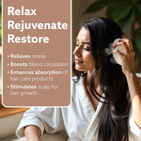 Regency Scalp Massager, Rechargeable Electric Head Kneading Massager, 3 Speed Modes, Handheld Portable Head Scratcher Massager for Hair Growth, Deep Clean & Stress Relax, White