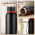 Elegant 700ml Stainless Steel Water Bottle, Up to 24 Hrs. Hot & Cold, ISI Certified, Triple Vacuum Insulated, Leak-Proof, Rust-Proof, BPA-Free, for Office, Travel, Gym, 1Y Warranty, Gun Black