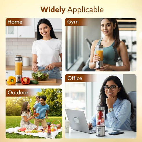 Galaxy Portable Blender, For Smoothie And Juices, Portable Hand Blender For Kitchen, USB Rechargeable Fruit Juicer Machine, 6 Sharp SS Blade, 450ml BPA Free Food Grade Jar