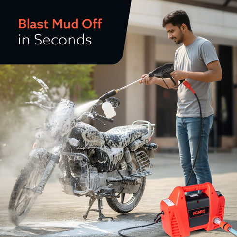 Regent High Pressure Washer | 1600W Motor | 120 Bar Max Pressure | 5.5 L/Min Flow Rate | Portable Electric Washer for Car, Bike, Walkways & Home Cleaning | 8M Outlet Hose Pipe Included