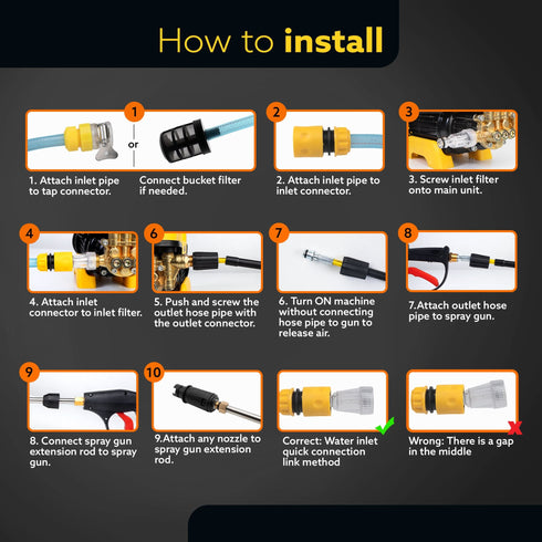 Supreme Plus High Pressure Washer,2200 Watts, 8L/Min Flow Rate, 140 Bars, Yellow