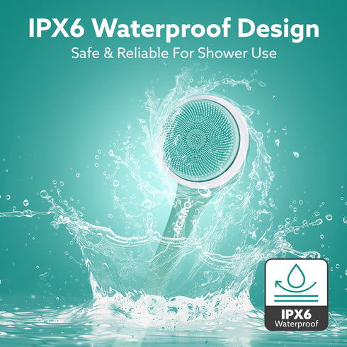 Electric Bath Brush – USB Rechargeable, IPX6 Waterproof | 5 Brush Heads, 3 Cleaning Modes, 360° Rotatable Electric Shower Brush with 14.5” Long Handle