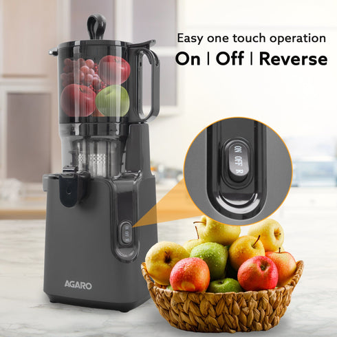 Regal Cold Press Slow Juicer, 250 Watt DC Motor, Easy Assembly & Cleaning, Auto Reverse, Advanced Safety Lock, Fruit & Vegetable Juicer & Nut Milk, Stainless Steel Filter, BPA Free Plastic