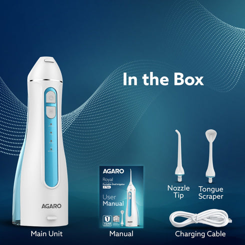 Royal Dental Flosser for teeth, 2 Nozzles, Portable, Cordless & Rechargeable,4 Cleaning Modes,IPX7 Waterproof with 200ml Watertank, Flossing at Home & Travel,Oral Flosser,Oral Irrigator