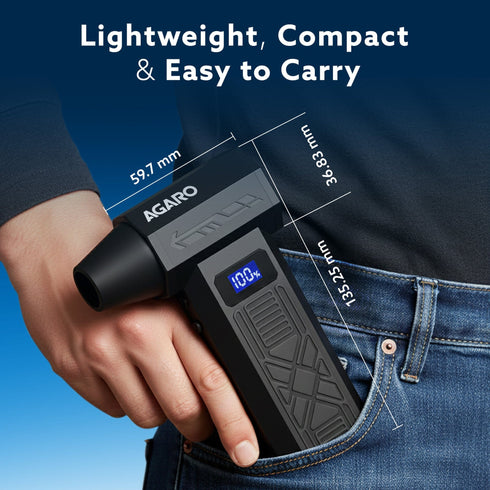 Electric Air Duster, Powerful 120000 RPM Cordless Mini Blower with 4-Speed Settings, Digital Display & 5200 mAh Battery | Dust Cleaner for Computer, Laptop, Keyboard, Car & Home Cleaning, AD1771